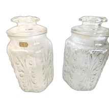 LE Smith Imperial Atterbury Scroll Apothecary Jars Canister Set of 2 Vintage - £15.81 GBP