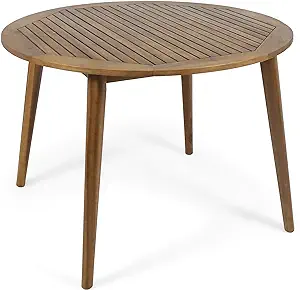Christopher Knight Home Nick Outdoor Acacia Wood Round Dining Table, Tea... - $350.99