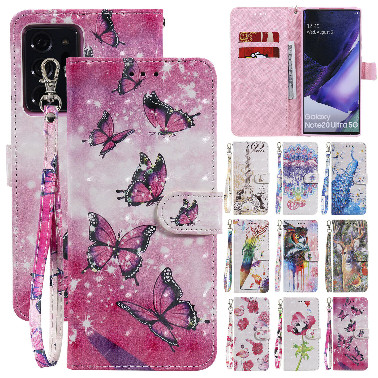 Leather Wallet Case Cover For Samsung Galaxy Note 20 Ultra/S20+/A51/A71/A21s/A11