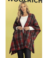 Woolrich Blanket Wrap Womens One Size Cozy Wearable Baily Tartan Red Pla... - $38.56