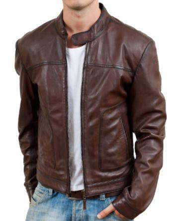 New Handmade Brownish Men's Designer Leather Jackets 2019