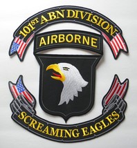 Army Screaming Eagles 101st Airborne Division Embroidered Patch 10 Inch Rockers - £14.34 GBP