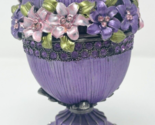 Stauer Purple Enamel Flowers Music Trinket Box Wind Up Jewelry - £31.59 GBP