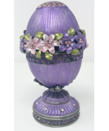 Stauer Purple Enamel Flowers Music Trinket Box Wind Up Jewelry - $39.99