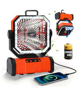 20000mAh Camping Fan with LED Lantern, Rechargeable Battery Operated Osc... - $1,191.98 MXN
