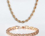 6mm 585 rose gold color rope chain jewelry set twisted necklace bracelet for women thumb155 crop