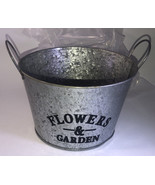 Flowers &amp; Garden 4.2”H x 6.8”D Galvanized Planter/Bucket-BRAND NEW-SHIPS... - £4.57 GBP
