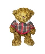 Gund Hagen Brown Christmas Bear Plush 88986 Coat Sweater Winter Shaggy 17&quot; - $9.97