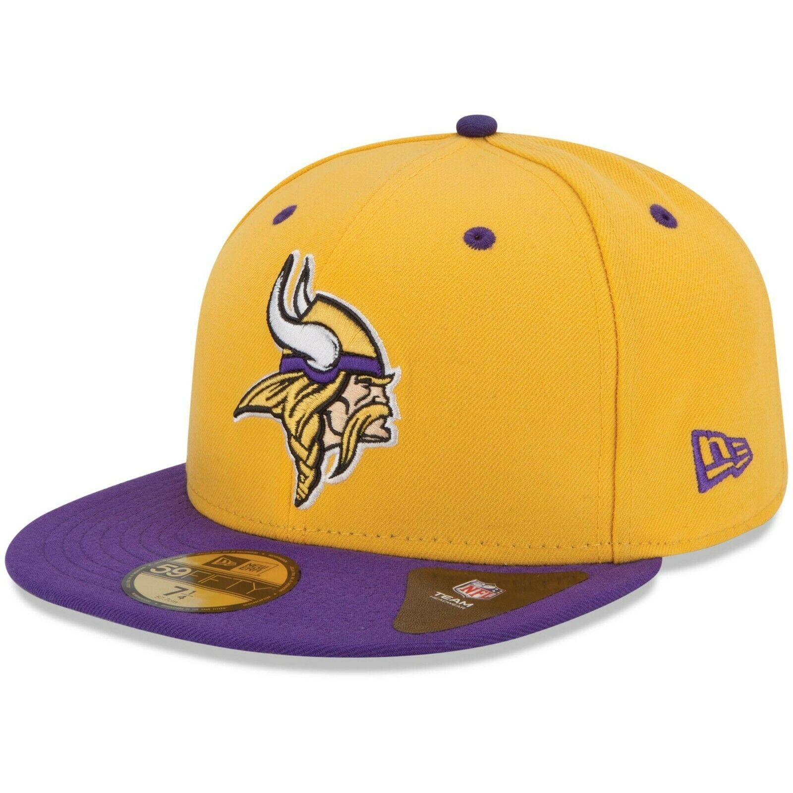 New Era Minnesota Vikings 2Tone 59FIFTY Fitted Hat - Gold NWT Size 7  - $25.73