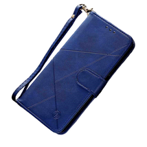 Anymob Samsung Case Blue Leather Flip Stand Phone Cover Protection - £23.07 GBP