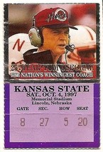 1997 Oct 4th Ticket Stub Kansas State @ Nebraska NCAA College Football - £14.94 GBP
