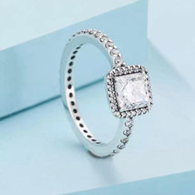 925 Sterling Silver Timeless Elegance Ring with Clear Zirconia - £14.11 GBP