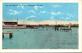 FL Florida St Petersburg Bathing Beach @ Spa 1920s Vintage Postcard a3 - £17.76 GBP