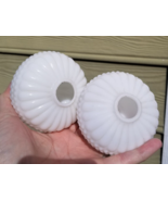 milk glass lamp spacers x2 white vintage mid century antique - $559.01 MXN