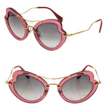 Miu Miu Scenique Butterfly 11R Bordeaux Translucent Pink Gold Sunglasses MU11RS - £137.35 GBP