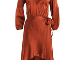 SECRET MISSION Valentina Silk Wrap Mini Dress Terracotta Women’s Size S ... - £71.53 GBP