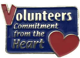 Volunteers Commitment from the Heart Pin Enamel Gold Tone - $12.95