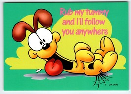 Garfield Cat Postcard Rub My Tummy Odie Dog Jim Davis 1978 Tabby Cartoon Unused - £6.59 GBP