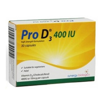 Pro D3 Vitamin D3 400IU Capsules x 30 Vitamin D3 Colecalciferol Supplement - $12.43