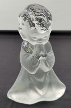 N) Vintage Viking Hand Made Frosted Glass Praying Kneel Boy Bookend Sculpture - £7.81 GBP