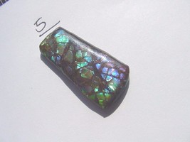 (J477) Green blue rectangle Ammolite fossil shell loose cabochon make jewelry - £118.54 GBP
