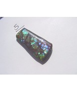 (J477) Green blue rectangle Ammolite fossil shell loose cabochon make je... - $149.59