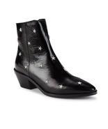 Zadig &amp; Voltaire Tyler Vintage Stars Flash Ankle Boots Black Leather Sz ... - €213,94 EUR