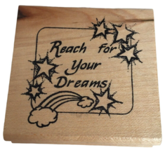 Touche Rubber Stamp Reach for Your Dreams Rainbow Encouragement Inspiration Word - £4.69 GBP