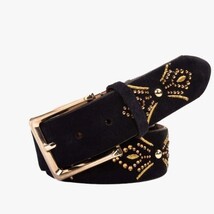 The Lazio Navy Blue Suede Leather Belt image 8