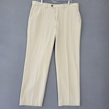 Tommy Bahama Men Pants Size 36 Tan Silk Khaki Straight Leg Trouser Classic Chino - £12.08 GBP