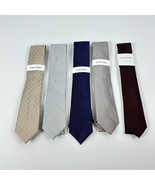 Calvin Klein Mens Lot of 5 Premium Silk/Polyester, Polyester Ties Assort... - £33.25 GBP