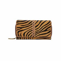 Myra Bags #3501 Leather/Hairon 8&quot;x4.5&quot; Vitality Wallet~Zebra Cowhide Pri... - £33.26 GBP