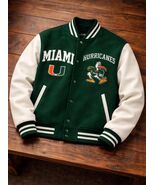 Vintage Miami Hurricanes Varsity Jacket  Embroidered Sebastian Ibis Bomber - $280.00