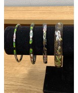 Vintage Cloisoone Enamel Bangle bracelet, Flora Pattern - $924.40 MXN