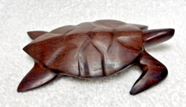 Hand Carved Iron Wood Sea Turtle 4 3/4 x 3 inch Detailed - €15,81 EUR