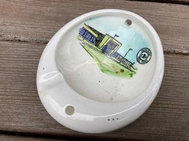 Vintage Souvenir China Ashtray Indiana Toll Road c.1950&#39;s Rest Stop  - $19.75