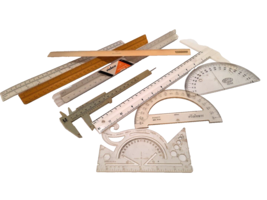 Vintage Drafting Rulers &amp; Protractors Caliper Lot of 9 Architect Collect... - $22.44