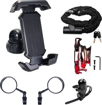 Bike Accessories, Bike Phone Mount Holder With Lock Handlebar Mirrors Be... - $40.16