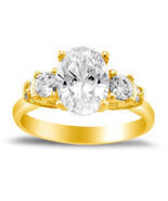Precious Stars 14k Gold 1 5/8ct Oval-cut Diamonette CZ Engagement Ring - $8,247.07 MXN+