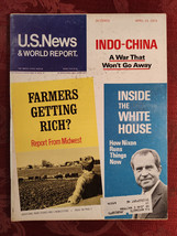 U S NEWS World Report April 23 1973 Farmers getting Rich? Nixon White House - £11.35 GBP