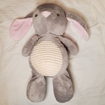 Kellytoy Bunny Rabbit Plush Rattle Gray Pink White Soft Stuffed Animal 18&quot; Lovey - £15.91 GBP