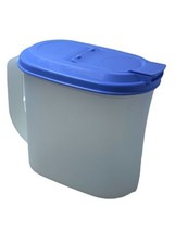 Tupperware Slimline Sheer 1 Qt Pitcher 2189 A-1 W/ Country Blue Lid - $8.86
