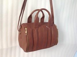 Womens Lady Crossbody Shoulder Bag Handbag Dark Brown Tan Zipper New 3 in 1 - £20.24 GBP