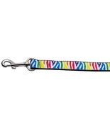 Zebra Rainbow Nylon Dog Leash 5/8 inch wide 4ft Long - $39.64 CAD