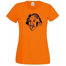Albert Einstein Sticking Out His Tongue T-Shirt, Womens Funny Sciencist ... - $24.49