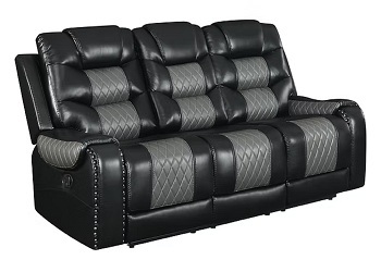 Prescot 3-Piece Black Air Leather Power Reclining Sofa Set - Sofas ...