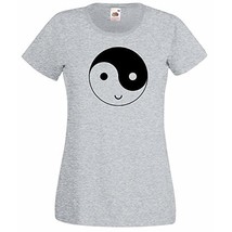 Womens T-Shirt Yin and Yang Symbol Happy Face, Smile Ethical Funny tShirt - $24.49