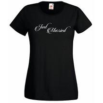 Womens T-Shirt Quote Just Married Bride Groom Wedding Day Shirts Marriage Shirt - £19.34 GBP