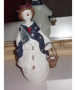 Snow Woman Little Lady with crackle finish hat and basket - £22.41 GBP