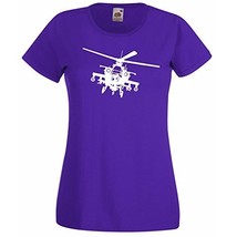 Womens T-Shirt Army Helicopter, War Machine Guns Shirts, Military Copter Shirt - $24.49